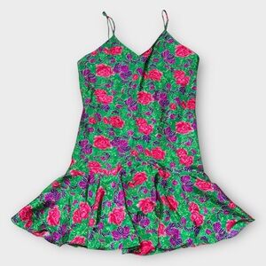 VTG 90s Victoria Secret Floral Green and Pink Dress